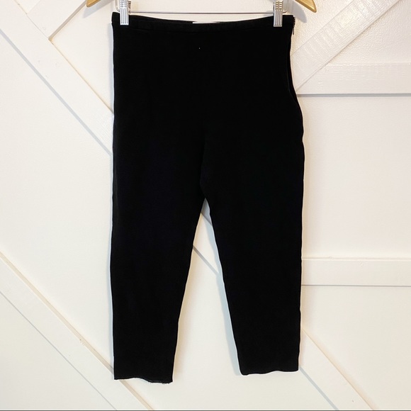 Carven Pull On High Rise Cropped Crepe Pants Black Sz 40/10 - Picture 1 of 10